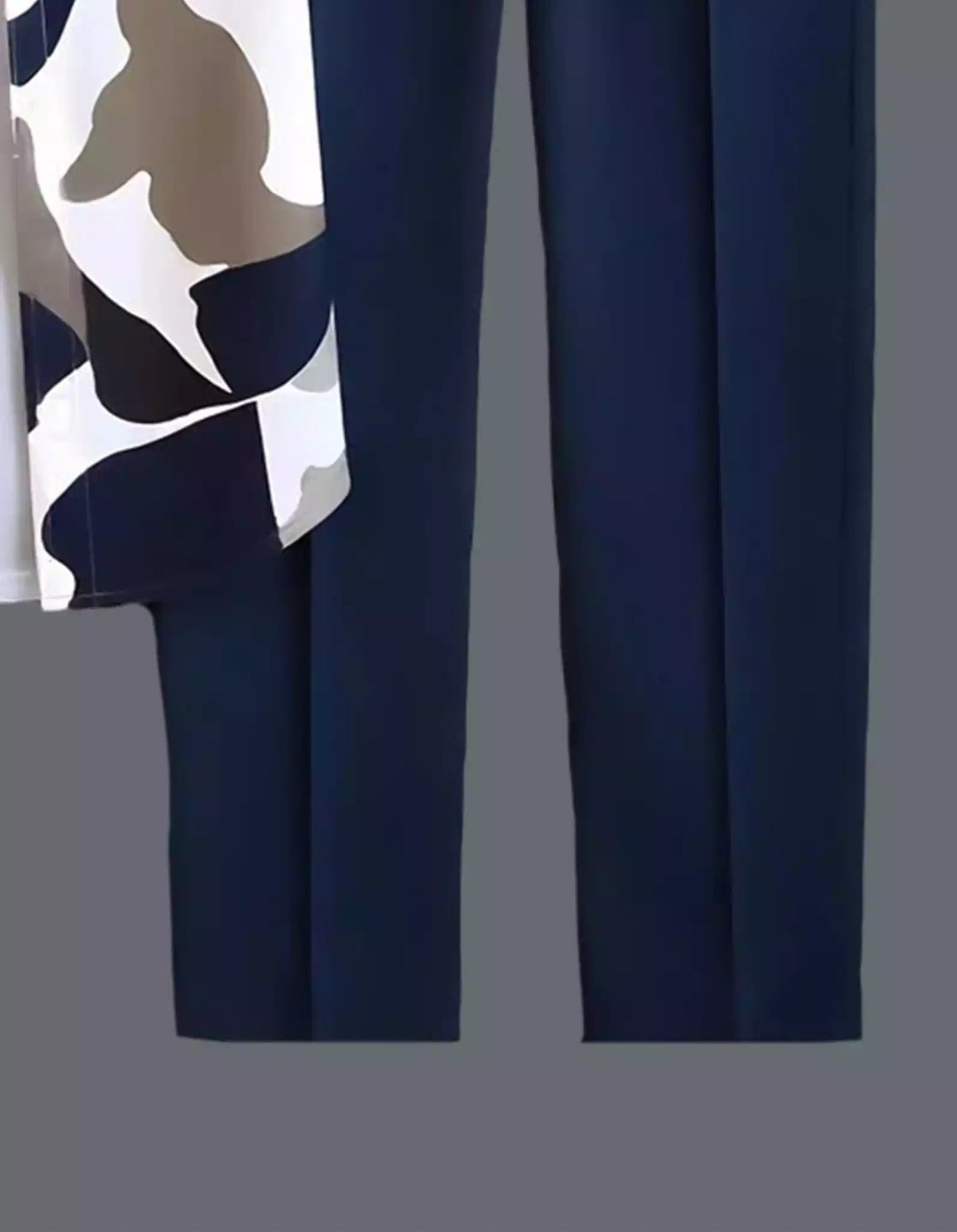 Navy Blue Tiles Printed Mens Full Set Trouser and Shirt Half Sleeves