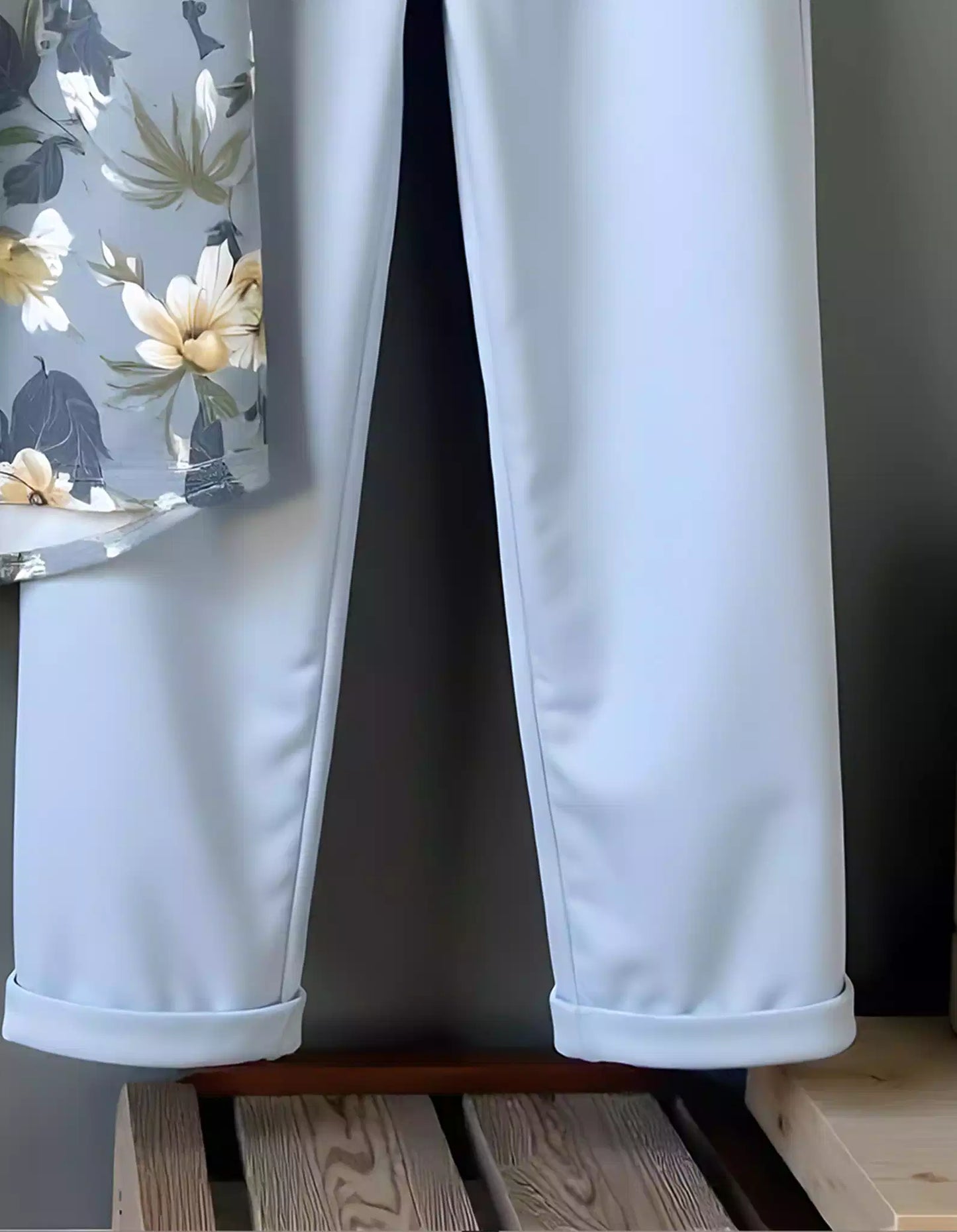 Blue Lily Design Printed Mens Full Set Trouser and Shirt Half Sleeves