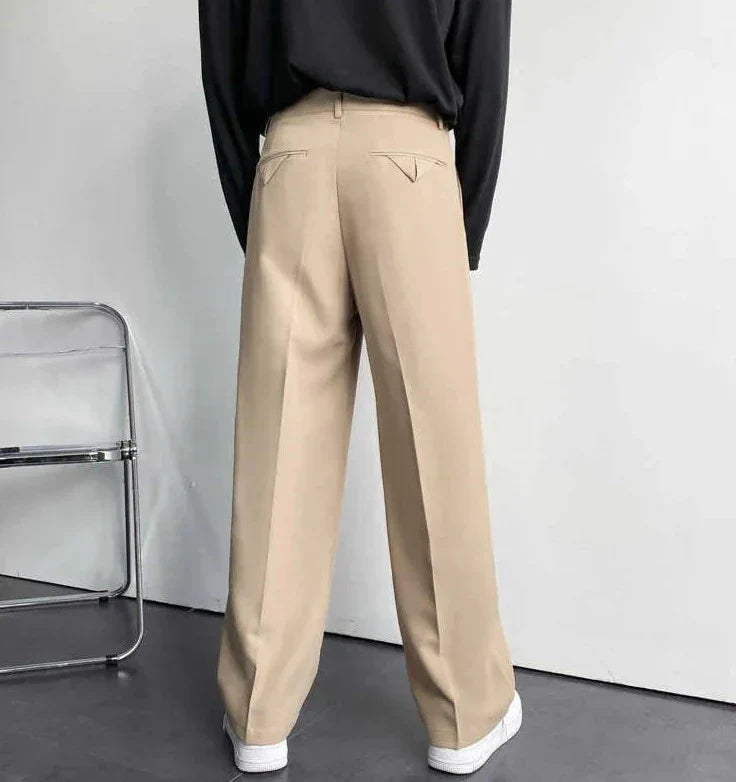 Camel Nude Color Korean Baggy Loose Fit Pants For Men