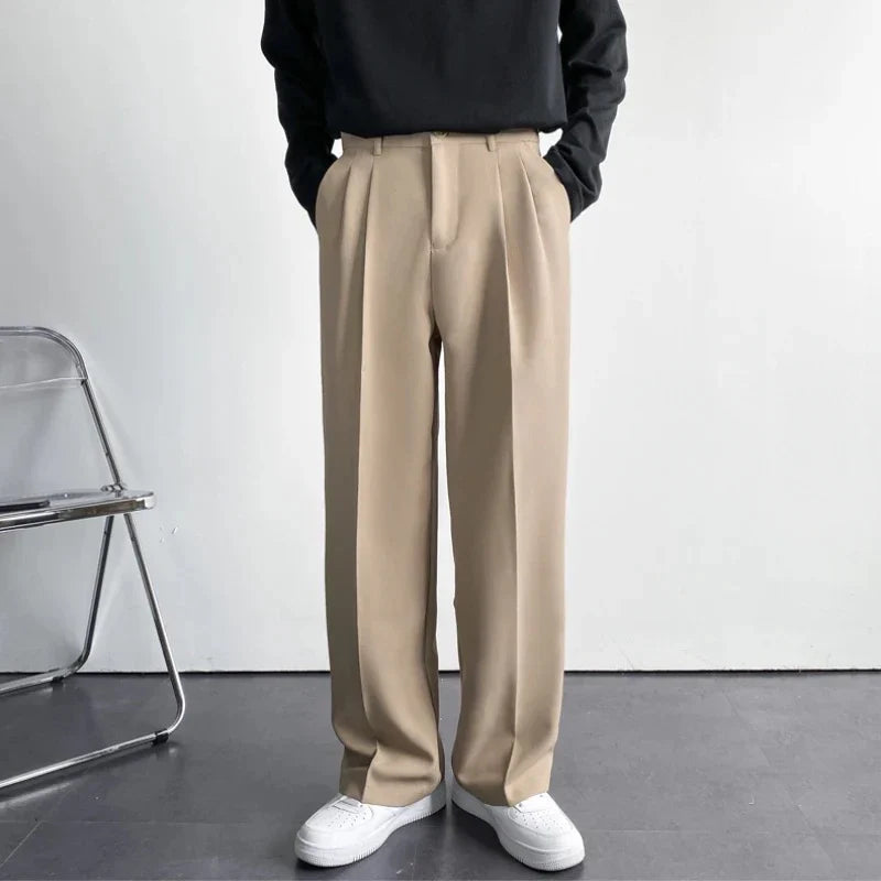 Camel Nude Color Korean Baggy Loose Fit Pants For Men