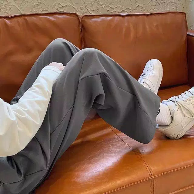 Gray Color Korean Baggy Loose Fit Pants For Men