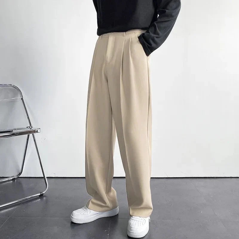 Ivory Color Korean Baggy Loose Fit Pants For Men