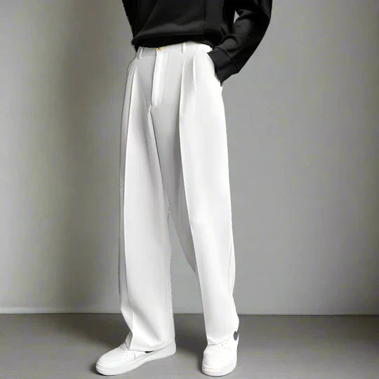 White Color Korean Baggy Loose Fit Pants For Men