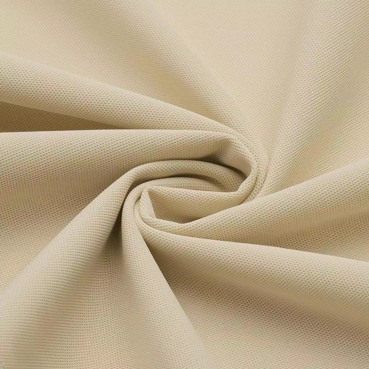 Cream Color Plain Classic Polo Shirt with Stylish Patterned Collar