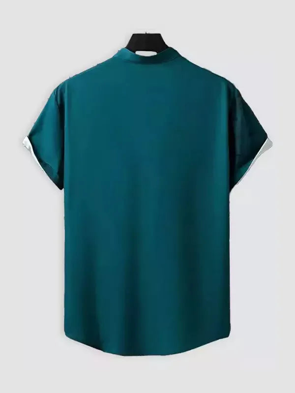 Black Smoke on Blue Color Beach and casual Multicolor Printed Shirt Cotton Material Half Sleeves Mens koreanclub.in