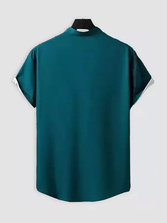 Black Smoke on Blue Color Beach and casual Multicolor Printed Shirt Cotton Material Half Sleeves Mens koreanclub.in