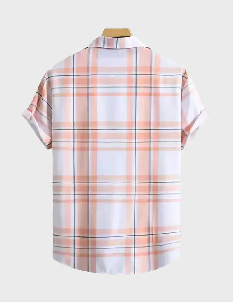 Orange and White Design Beach and casual Multicolor Printed Shirt Cotton Material Half Sleeves Mens koreanclub.in