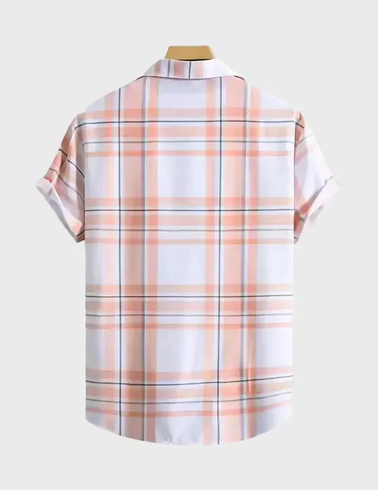 Orange and White Design Beach and casual Multicolor Printed Shirt Cotton Material Half Sleeves Mens koreanclub.in