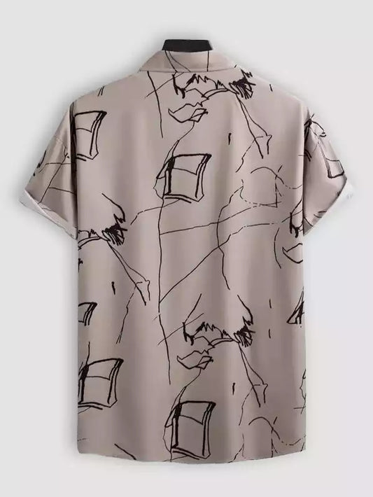 Blue and Gray Cheese Design Beach and casual Multicolor Printed Shirt Cotton Material Half Sleeves Mens koreanclub.in