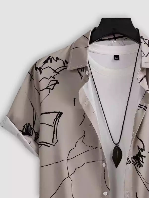 Blue and Gray Cheese Design Beach and casual Multicolor Printed Shirt Cotton Material Half Sleeves Mens koreanclub.in