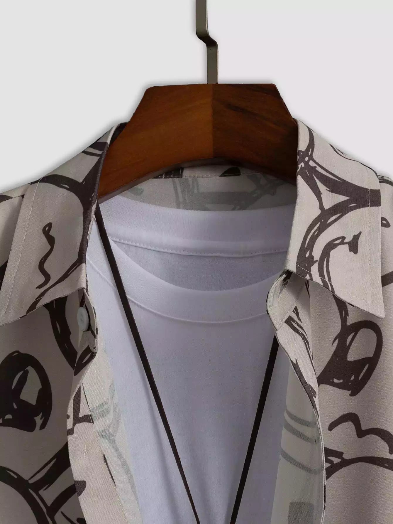 Gray and White Emoji Design Beach and casual Multicolor Printed Shirt Cotton Material Half Sleeves Mens koreanclub.in