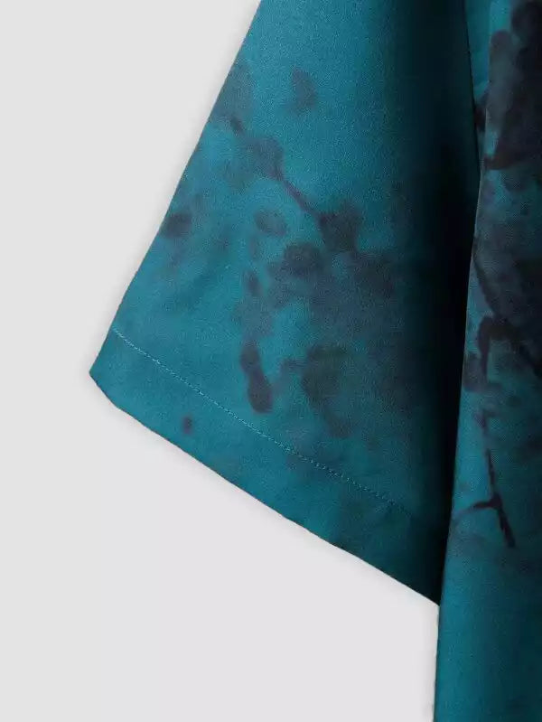 Black Smoke on Blue Color Beach and casual Multicolor Printed Shirt Cotton Material Half Sleeves Mens koreanclub.in