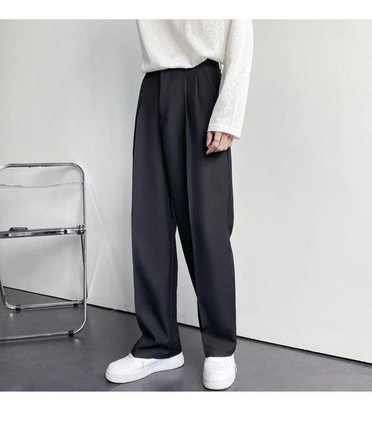 Black Color Korean Baggy Loose Fit Pants For Men