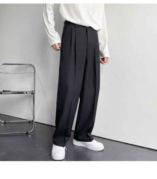 Black Color Korean Baggy Loose Fit Pants For Men