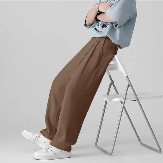 Brown Color Korean Baggy Loose Fit Pants For Men