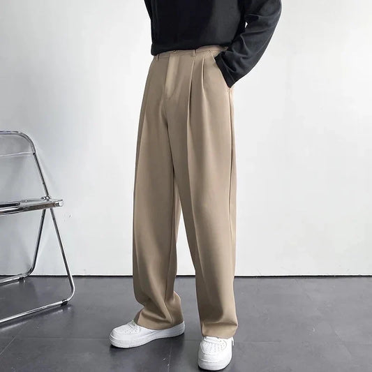 Camel Nude Color Korean Baggy Loose Fit Pants For Men