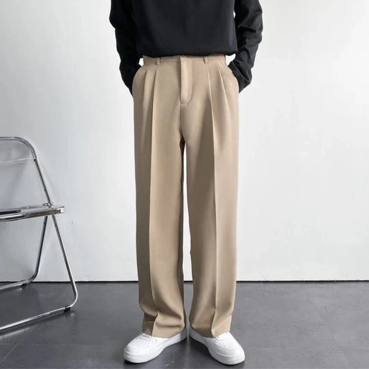 Camel Nude Color Korean Baggy Loose Fit Pants For Men