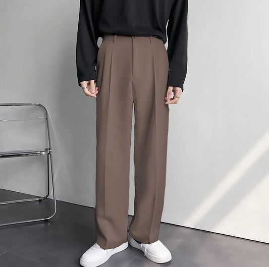 Coco Brown Color Korean Baggy Loose Fit Pants For Men