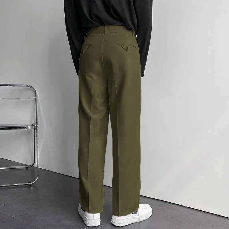 Green Color Korean Baggy Loose Fit Pants For Men