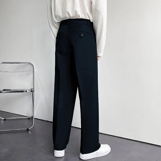 Navy Blue Color Korean Baggy Loose Fit Pants For Men